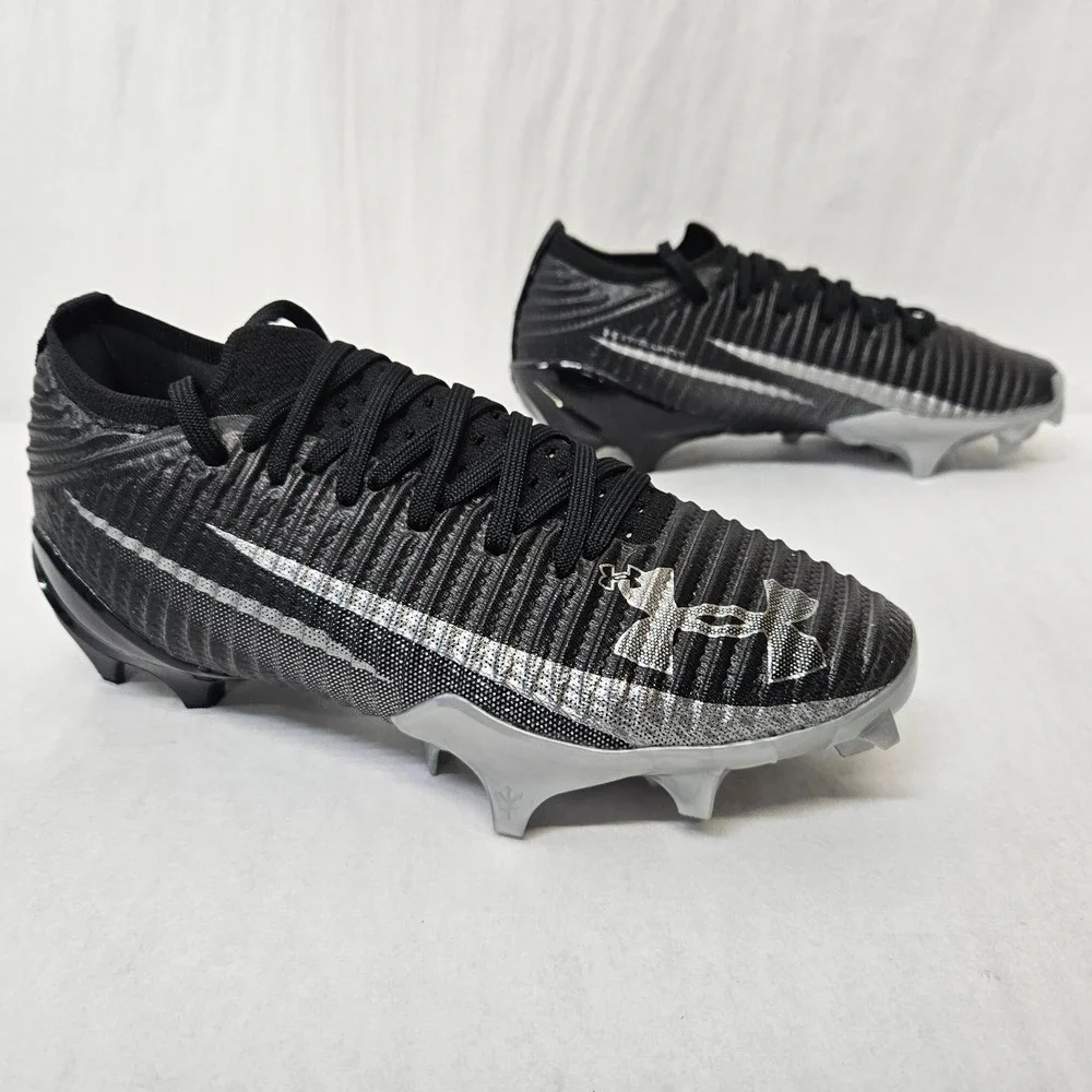 Under Armour UA Blur Pro Football Cleats 3028220-003 Black Grey Mens Size 6